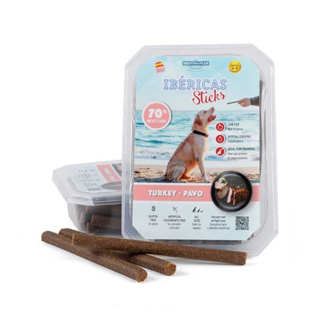 Ibéricas, Sticks, hypoalergenní, tyčinky, bezlepkové, omega 9, krůta, Turkey, pamlsky