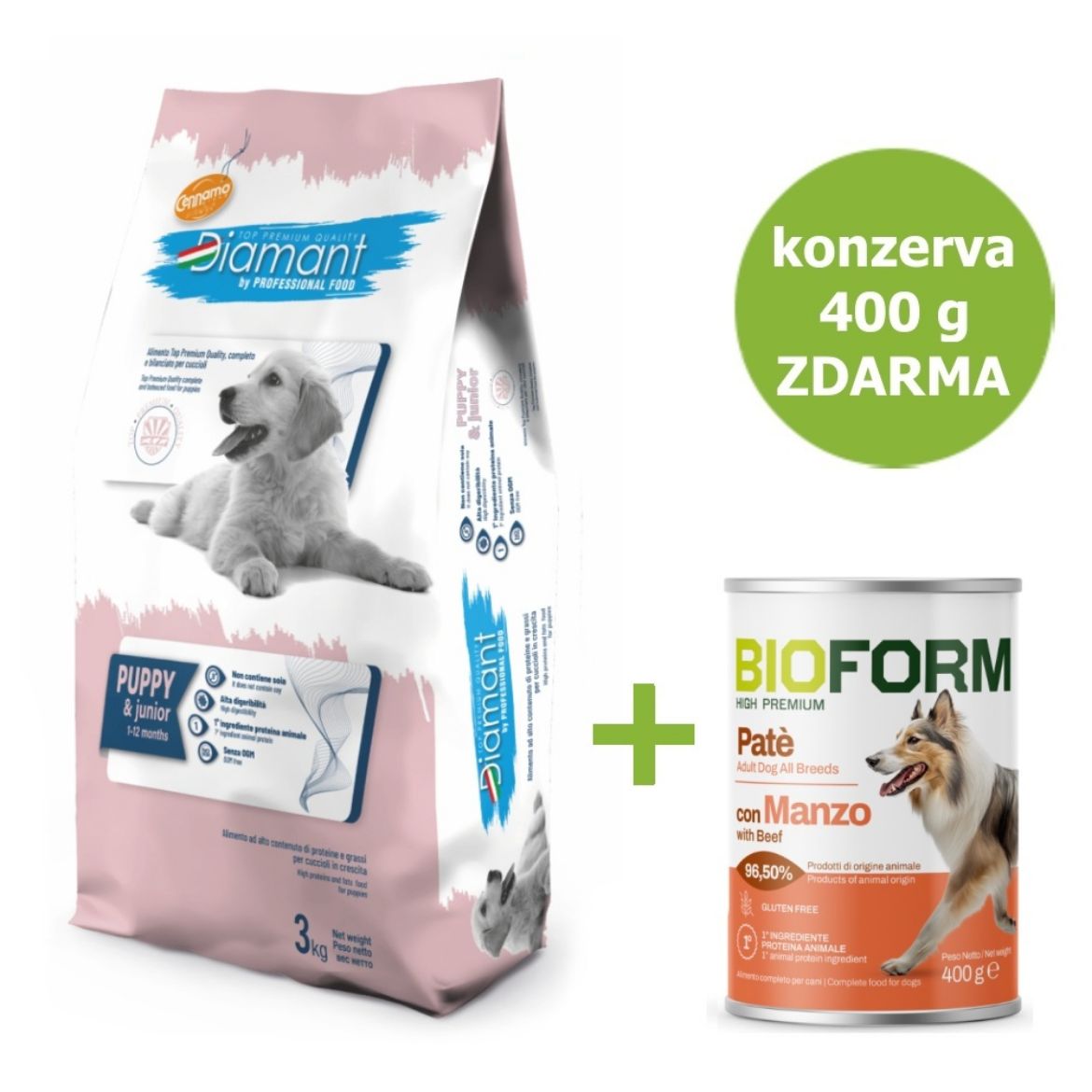 Diamant dog puppy, kompletní krmivo pro štěňata, 1-12 měsíců věku
