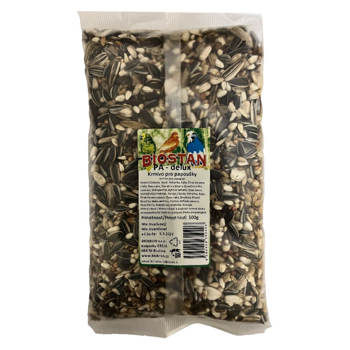 BIOSTAN papoušek Deluxe 500 g