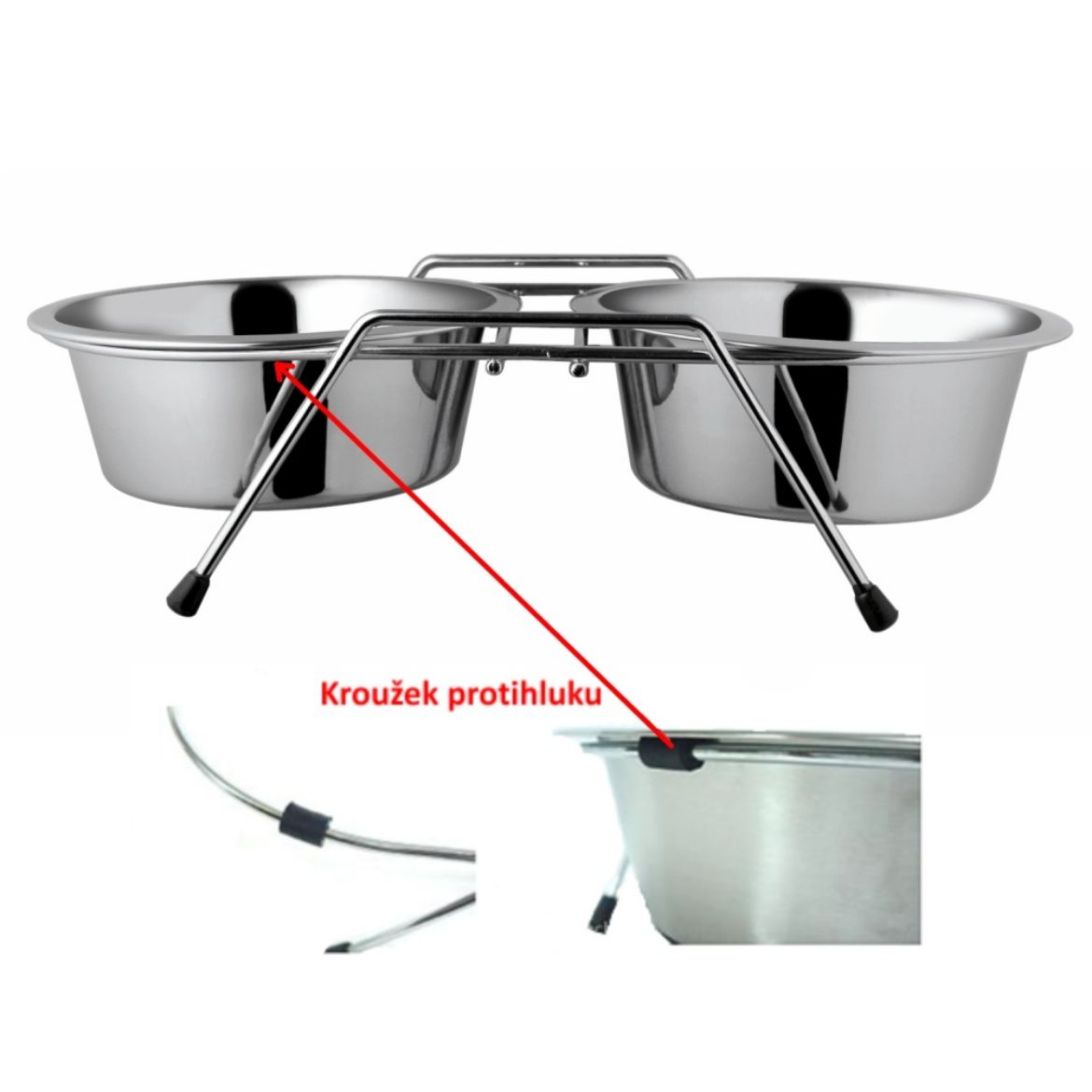 Dvojmiska nerez se stojánkem 2 x 0,75 l