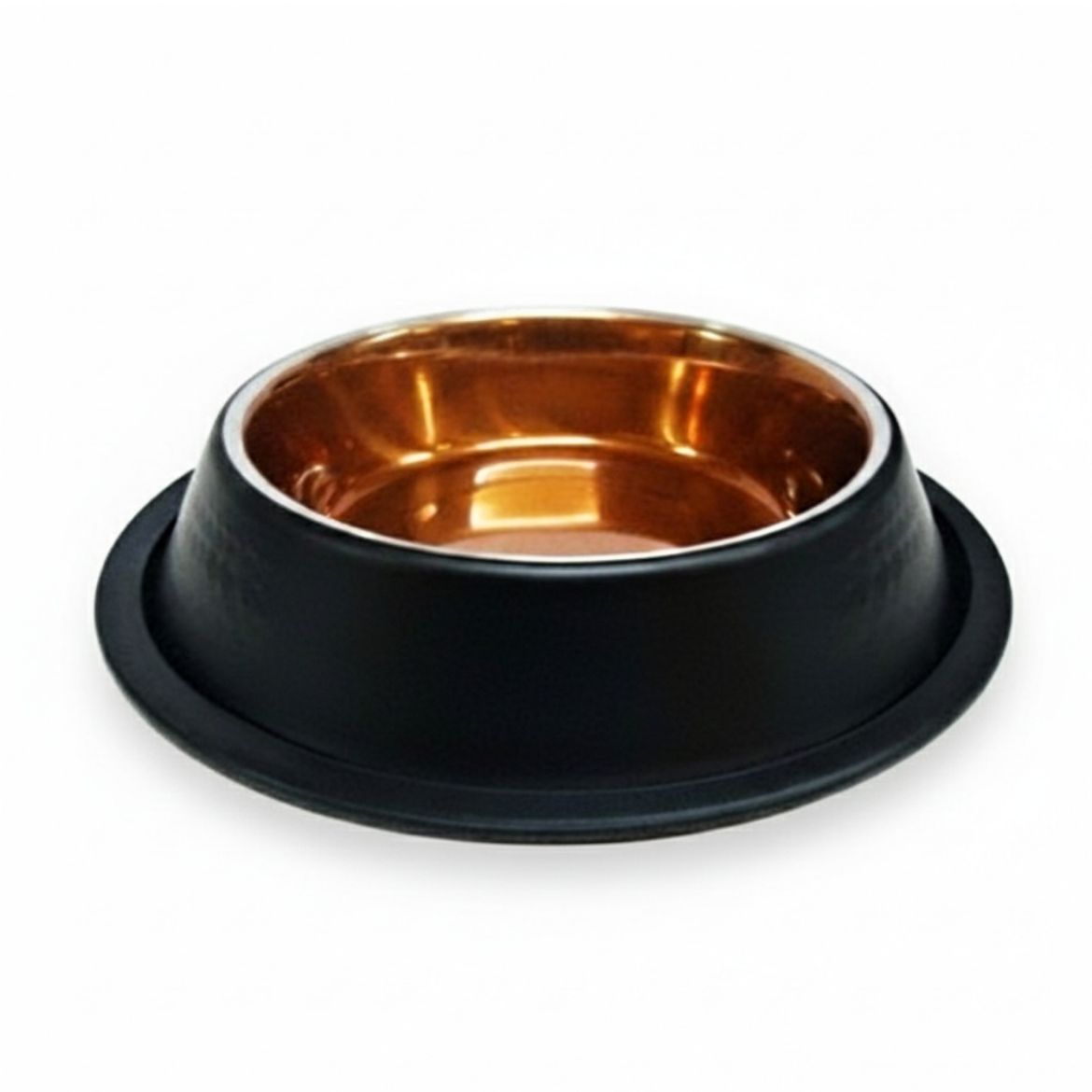 miska pro kočku, psa, nerez, stabil, guma, měď, mat, černá, voda, krmivo, 0,55 L