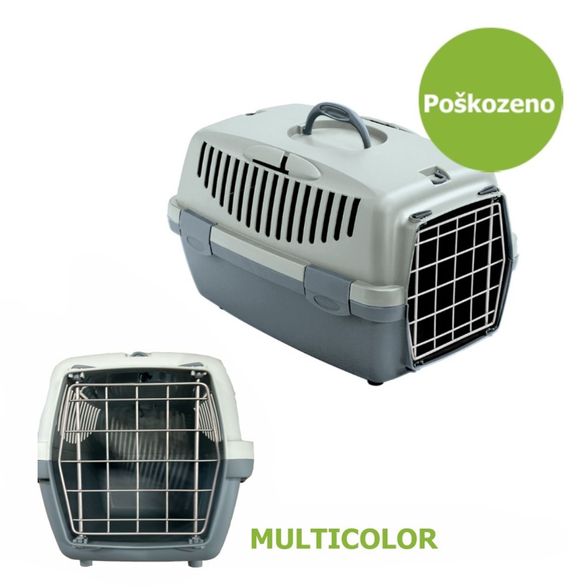 přepravka, plastová, kočka, čivava, yorkšír, jezevčík, hnědá, kovová dvířka, kolečka, bezpečnostní pásy, transport