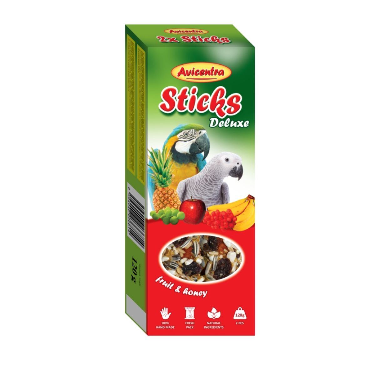 Avicentra tyčinka velký papoušek ovoce a med (2 ks)