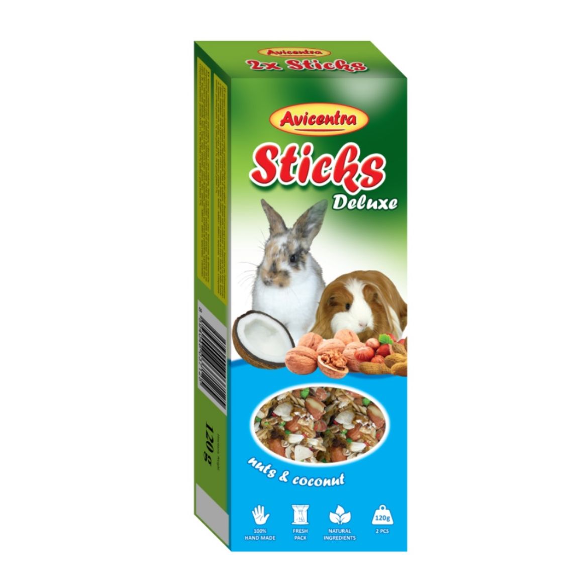 Avicentra tyčinka králík, morče ořechy a kokos (2 ks)