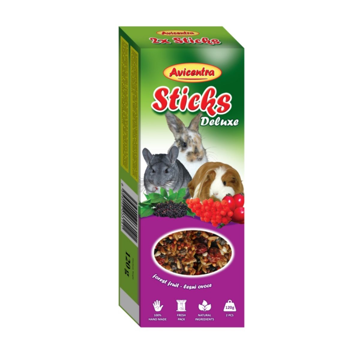 Avicentra tyčinka králík, morče, činčila lesní ovoce (2 ks)