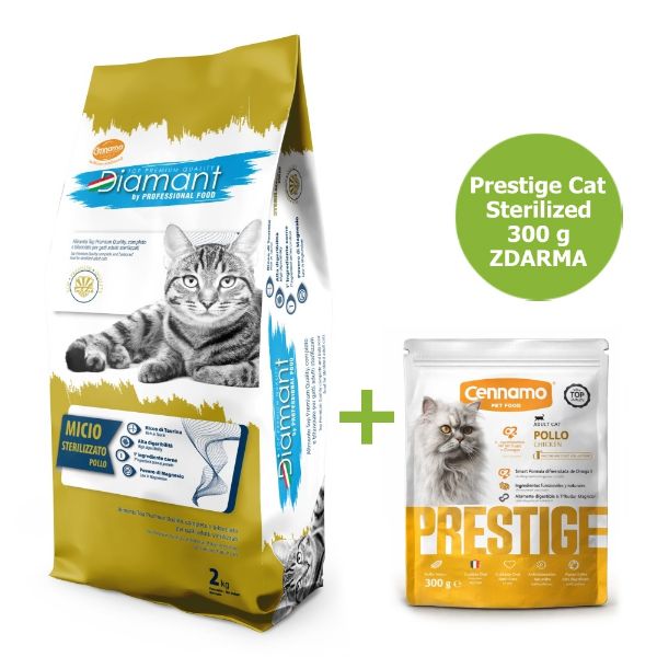 Diamant cat micio sterilizzato pollo, kompletní krmivo pro dospělé kastrované kočky, kuřecí