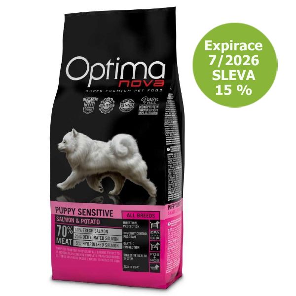 OPTIMAdog puppy sensitive, grain free, superpremmiove, pro štěňata, salmon, losos, potato, brambory, hypoalergenní