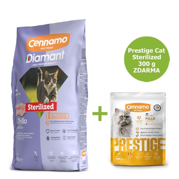 Diamant cat micio sterilizzato pollo, kompletní krmivo pro dospělé kastrované kočky, kuřecí