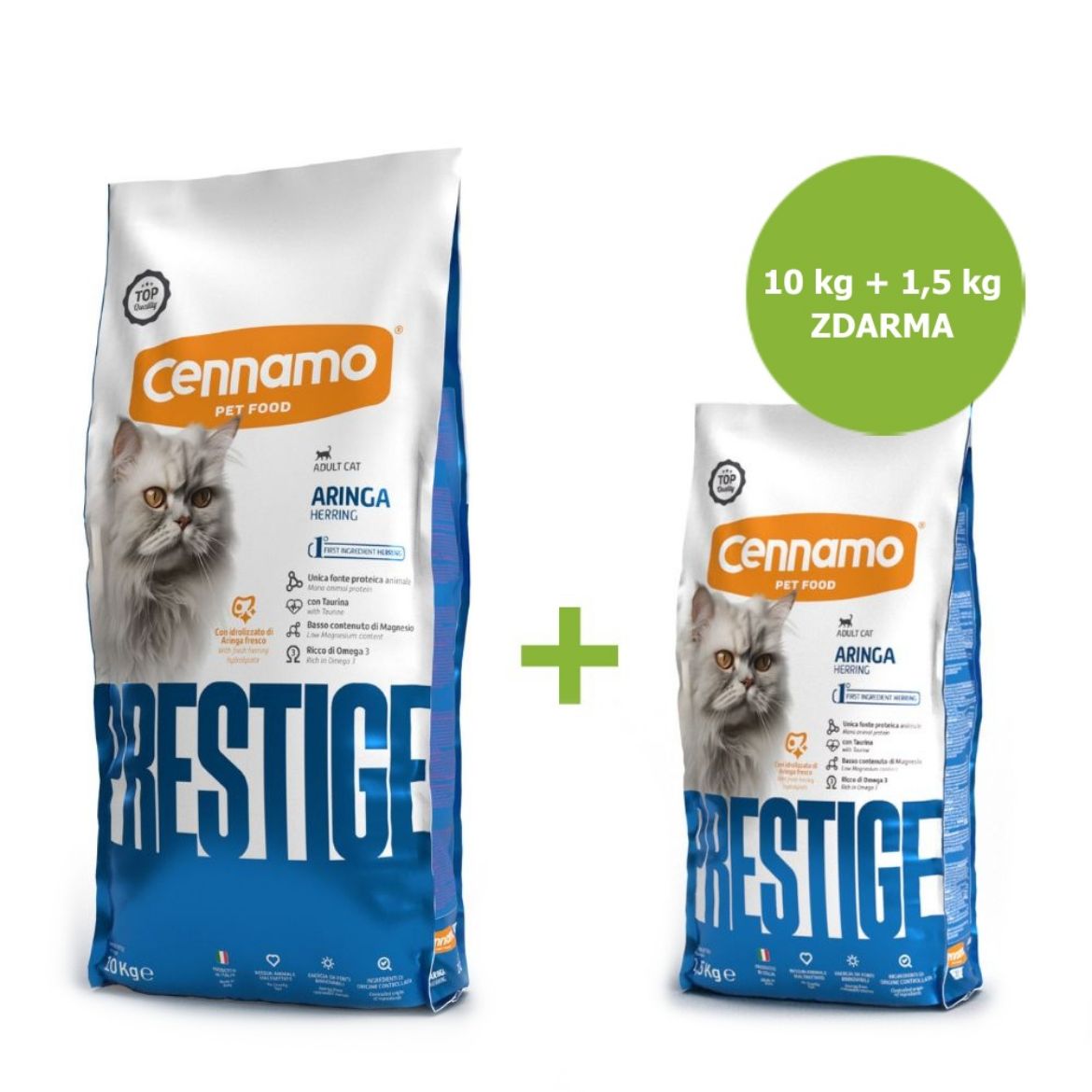 Prestige Cat Adult Herring (Sleď) 10 kg + 1,5 kg ZDARMA