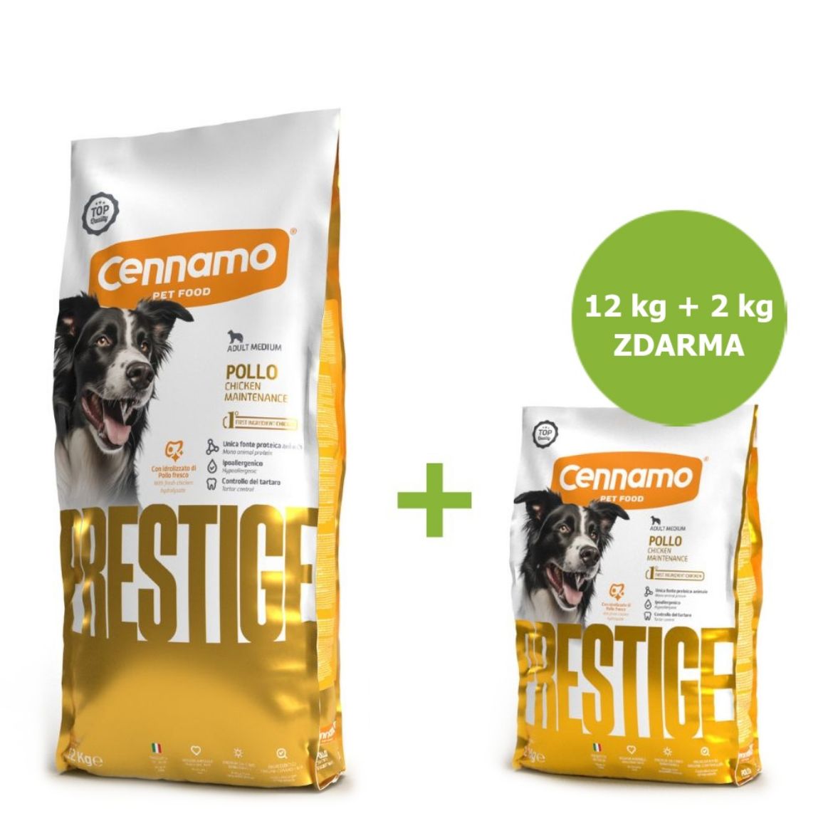 Prestige Dog Adult Medium Chicken 12 kg + 2 kg ZDARMA