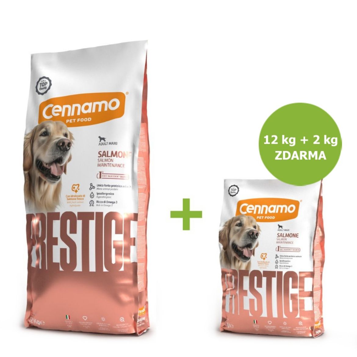 Prestige Dog Adult Maxi Salmon 12 kg + 2 kg ZDARMA