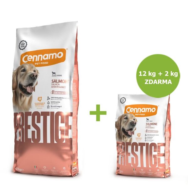 Prestige Dog Adult Maxi Salmon 12 kg + 2 kg ZDARMA