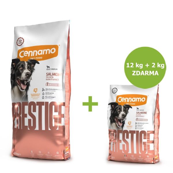Prestige Dog Adult Medium Salmon 12 kg + 2 kg ZDARMA