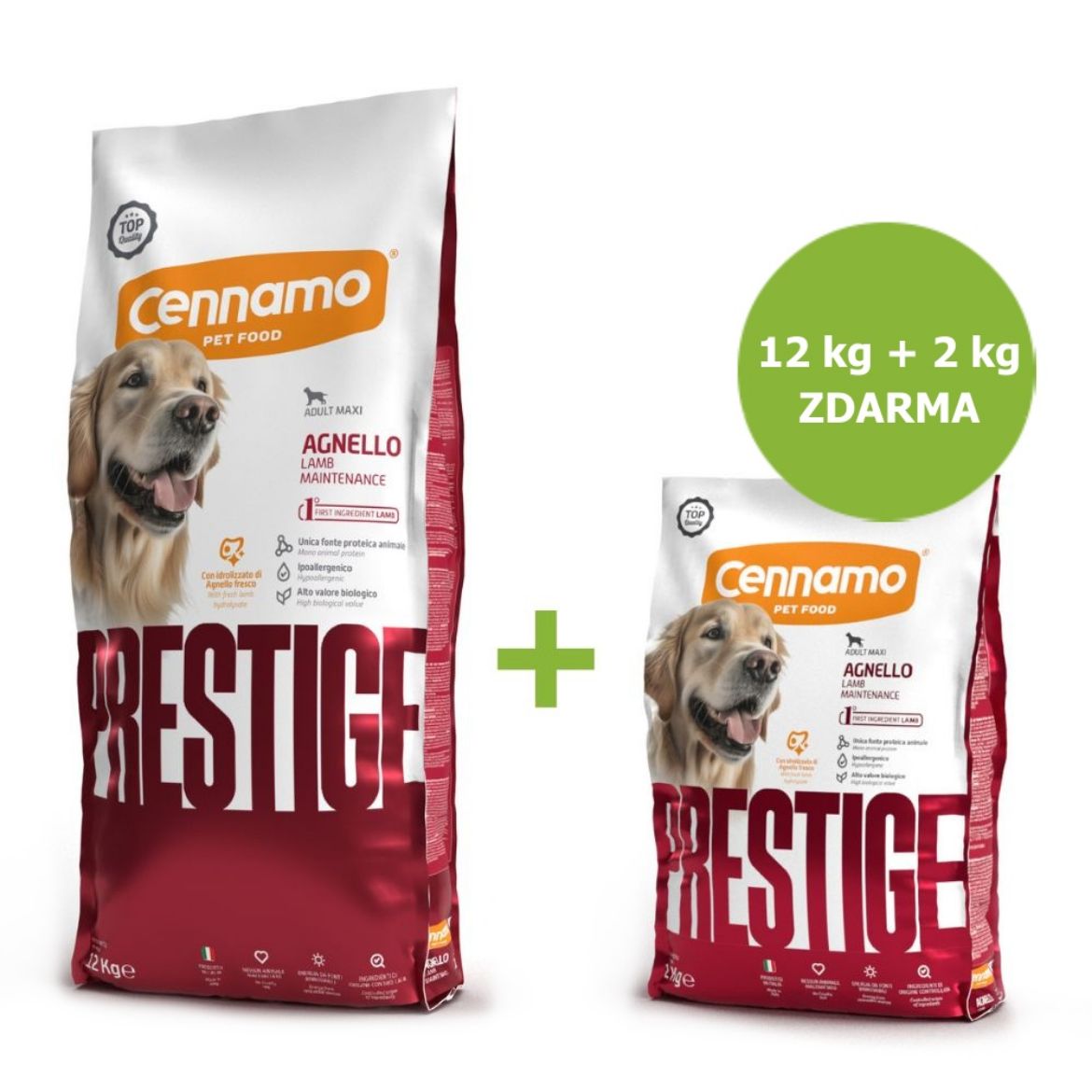 Prestige Dog Adult Maxi Lamb 12 kg + 2 kg ZDARMA