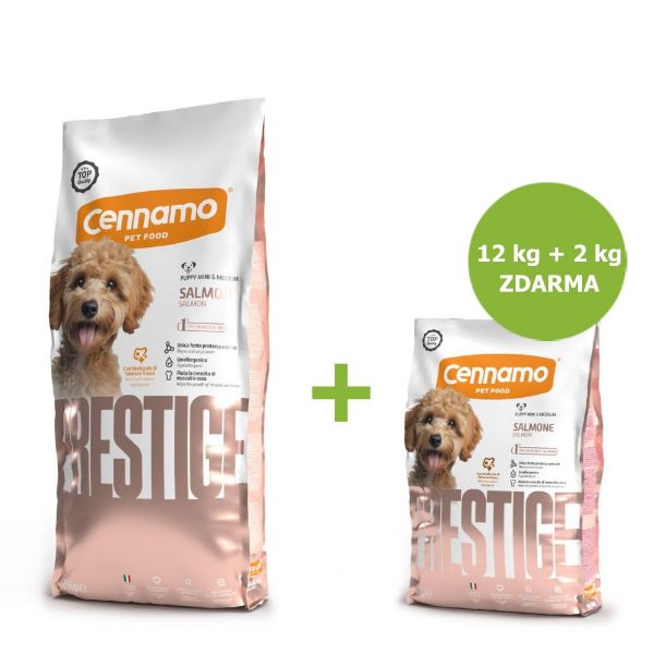 Prestige Dog Puppy Mini & Medium Salmon 12 kg + 2 kg ZDARMA