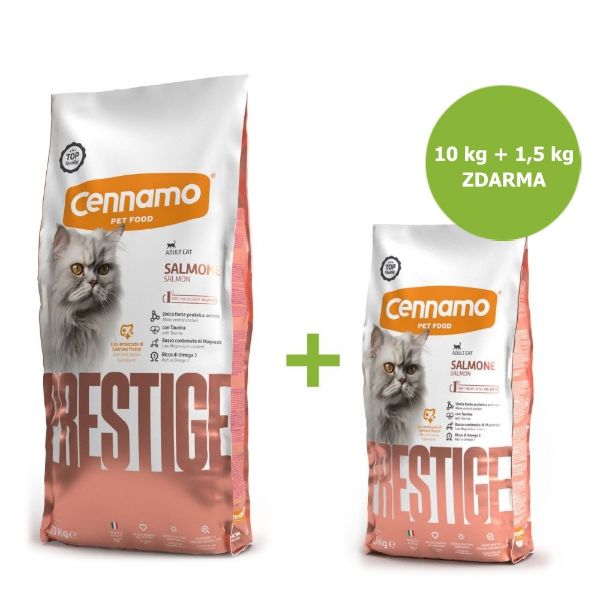 Prestige Cat Adult Salmon 10 kg + 1,5 kg ZDARMA