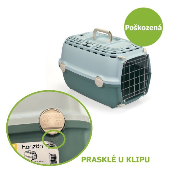 Přepravka Horizon pro psy a kočky kovová dvířka, arktická modrá