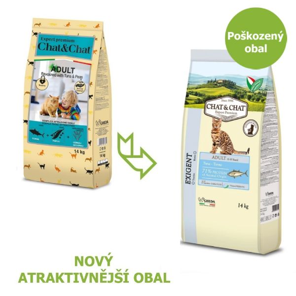 Chat & Chat Expert Adult s tuňákem a hráškem 15 kg, kompletní krmivo, dospělá kočka