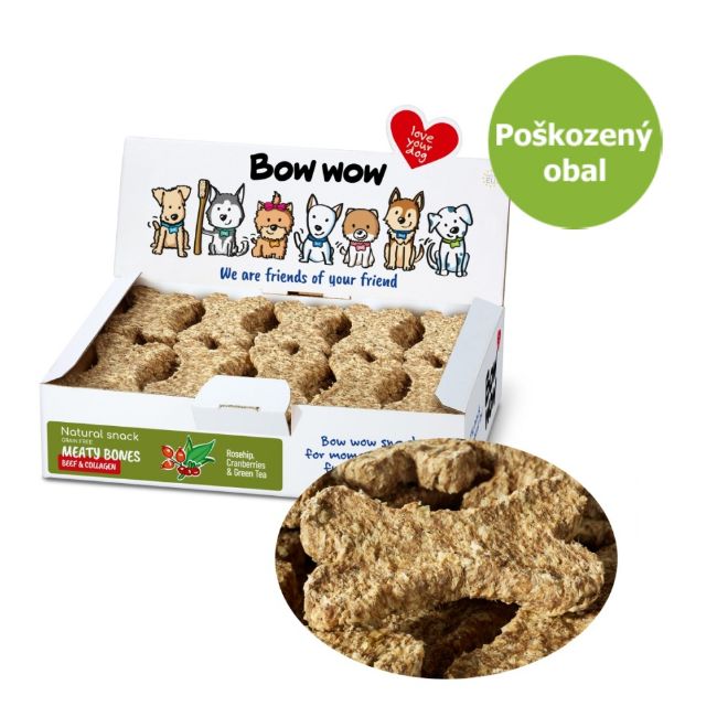 kost natural hovězí s kolagenem a brusinkami, pochoutka pro psy. bow wow 