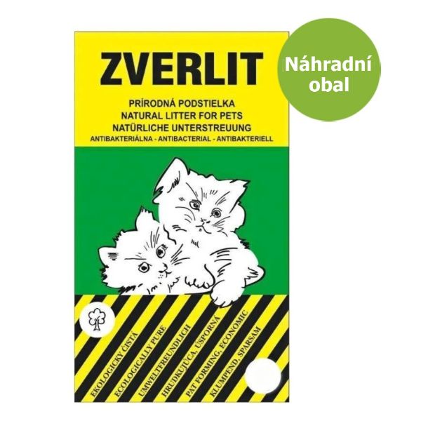 ZVERLIT  zelený, hrubá podestýlka, bentonitové stelivo, přírodní, pohlcuje pachy, stelivo do toalet, hrudkující, ekologické, 
