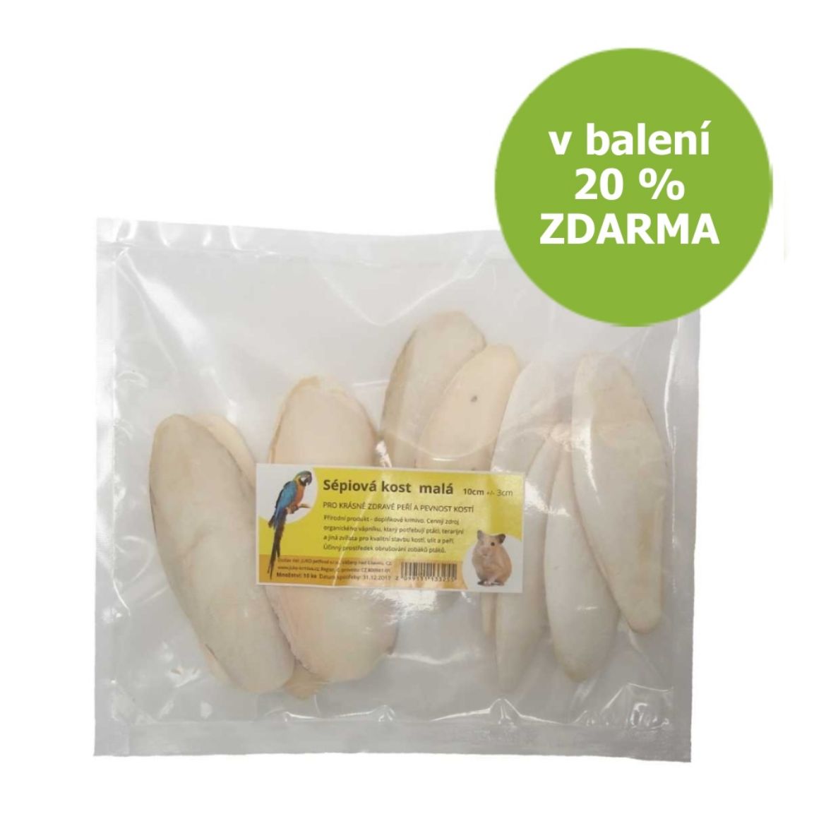 Sépiová kost malá cca 10 cm (20 ks) + 20 % ZDARMA