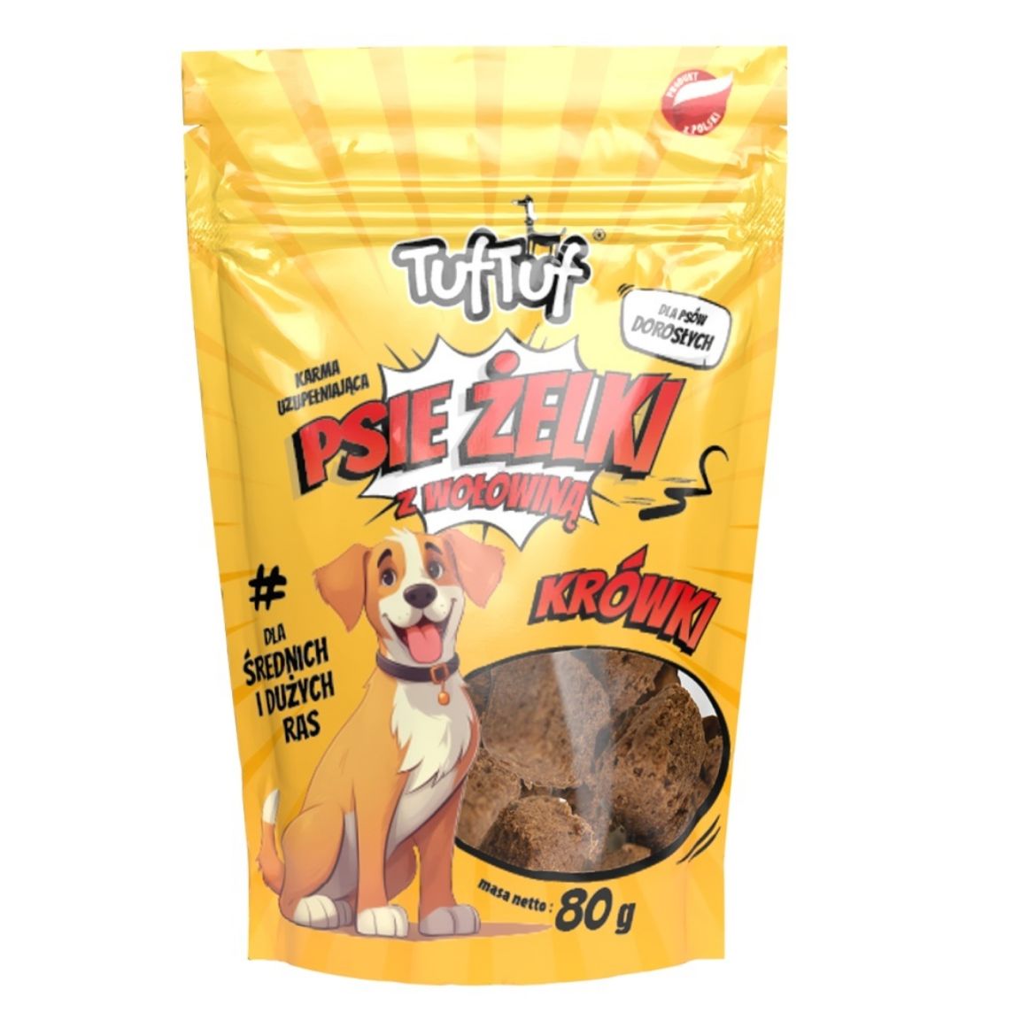 TufTuf Super měkké hovězí kostky pro střední a velká plemena 80 g