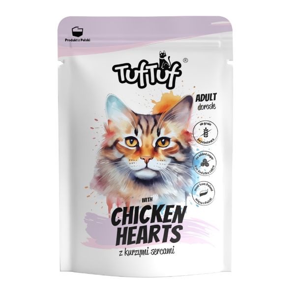 TufTuf Cat kuřecí srdce, kapsička 300 g