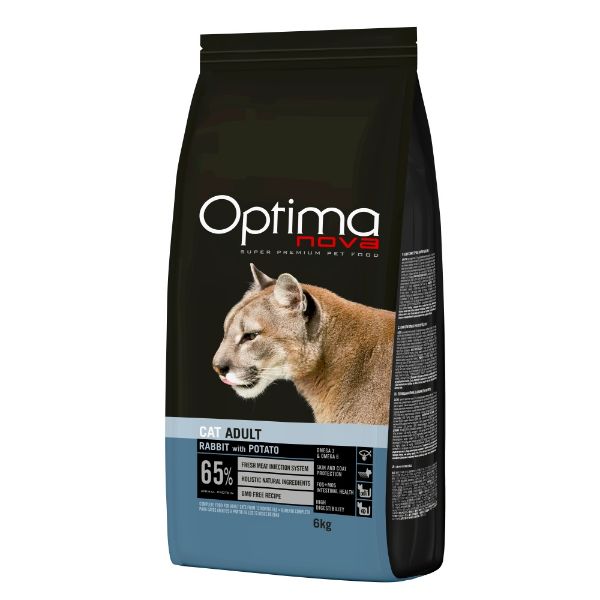 OPTIMAnova, cat, kočka, rabbit, králík, potato, brambory, hypoalergenní, bez obilovin, grainfree, 6kg, superprémiové, monoprotein