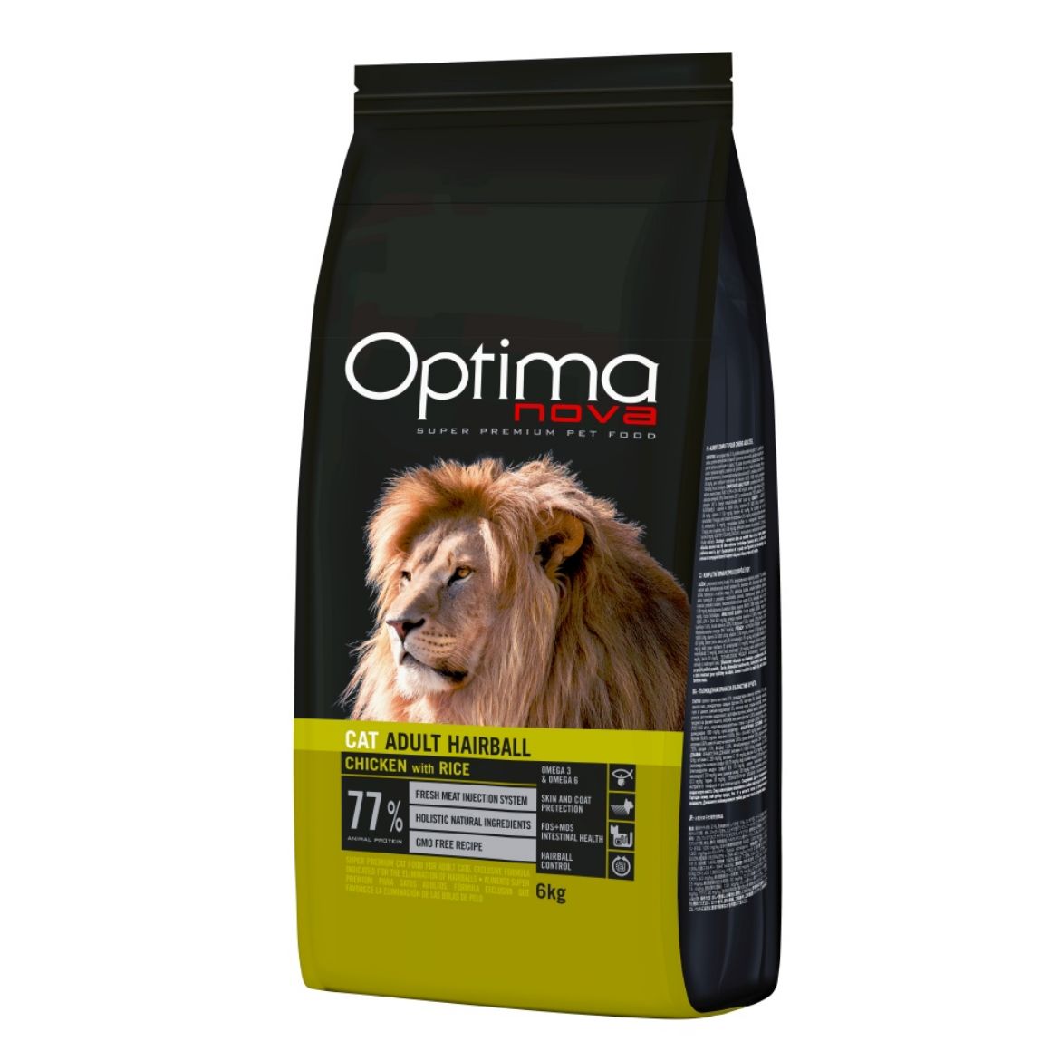 OPTIMAnova cat Hairball 6 kg, chicken, kuřecí, rice, rýže, přírodní, monoproteinové, superprémiové, proti bezoárům