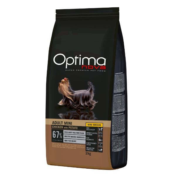 OPTIMAnova dog, adult mini, malá plemena, grainfree, bez obilovin, hypoalergenní, superprémiové, přírodní, chicken and potato, kuře a brambory