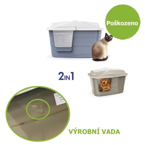 wc pro kočky, domeček, plastový, VILLA 2 v 1, kvalitní plast, 