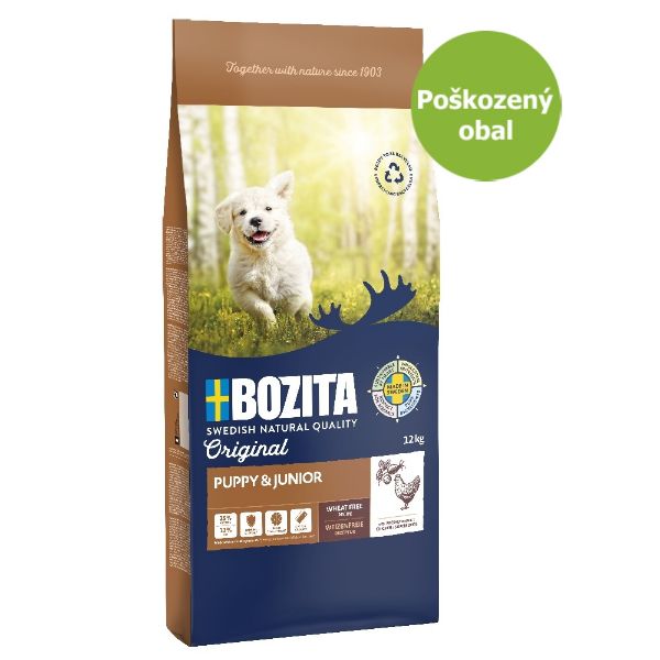 Bozita Dog Puppy & Junior, kompletní krmivo pro štěňata, bez pšenice, s kuřecím masem