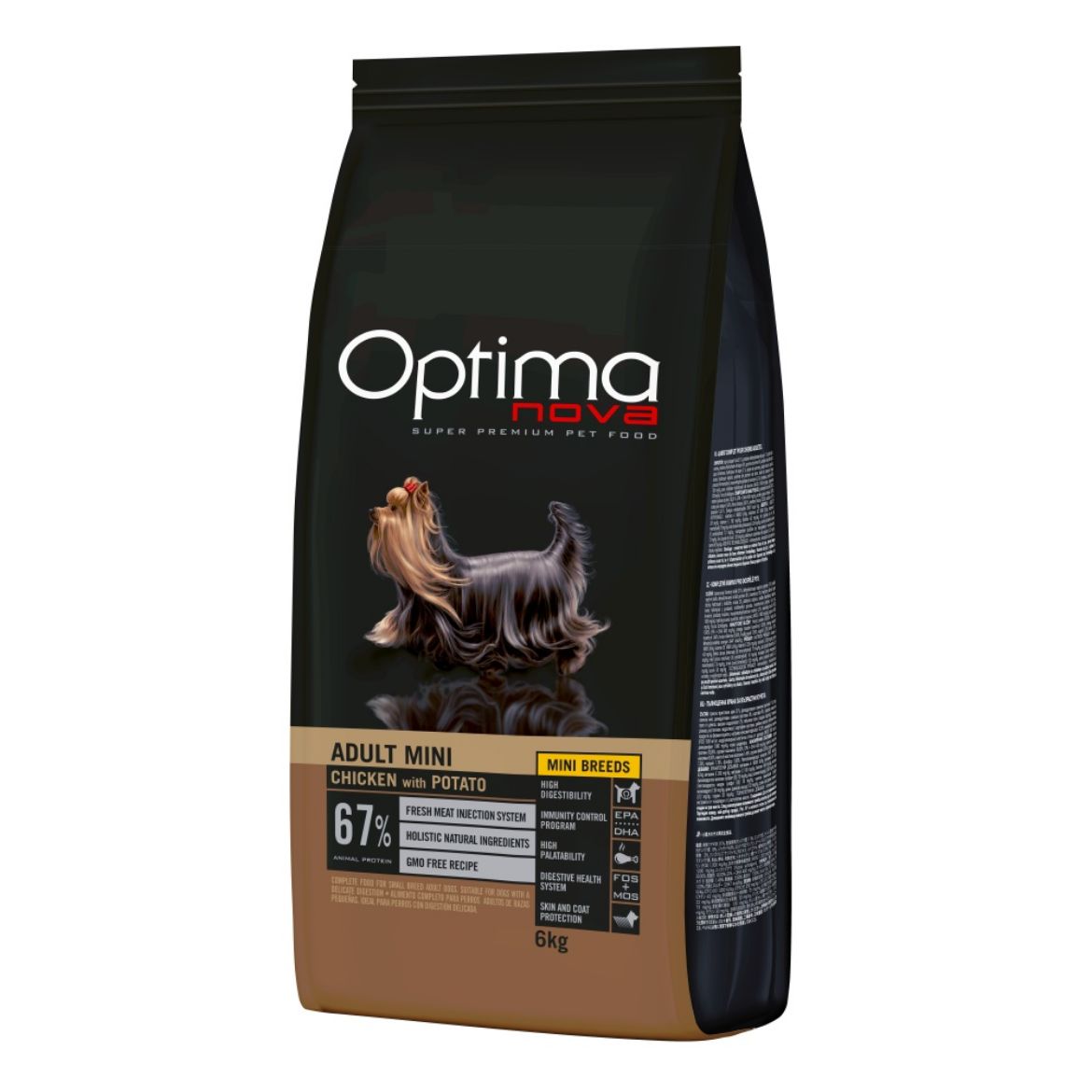 OPTIMAnova dog, adult mini, malá plemena, grainfree, bez obilovin, hypoalergenní, superprémiové, přírodní, chicken and potato, kuře a brambory