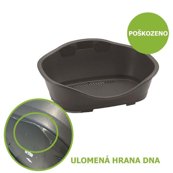 Plastový pelíšek 5 grafitová, s průduchy,s odvětráním, pelech pro psa, ovál, plast, 