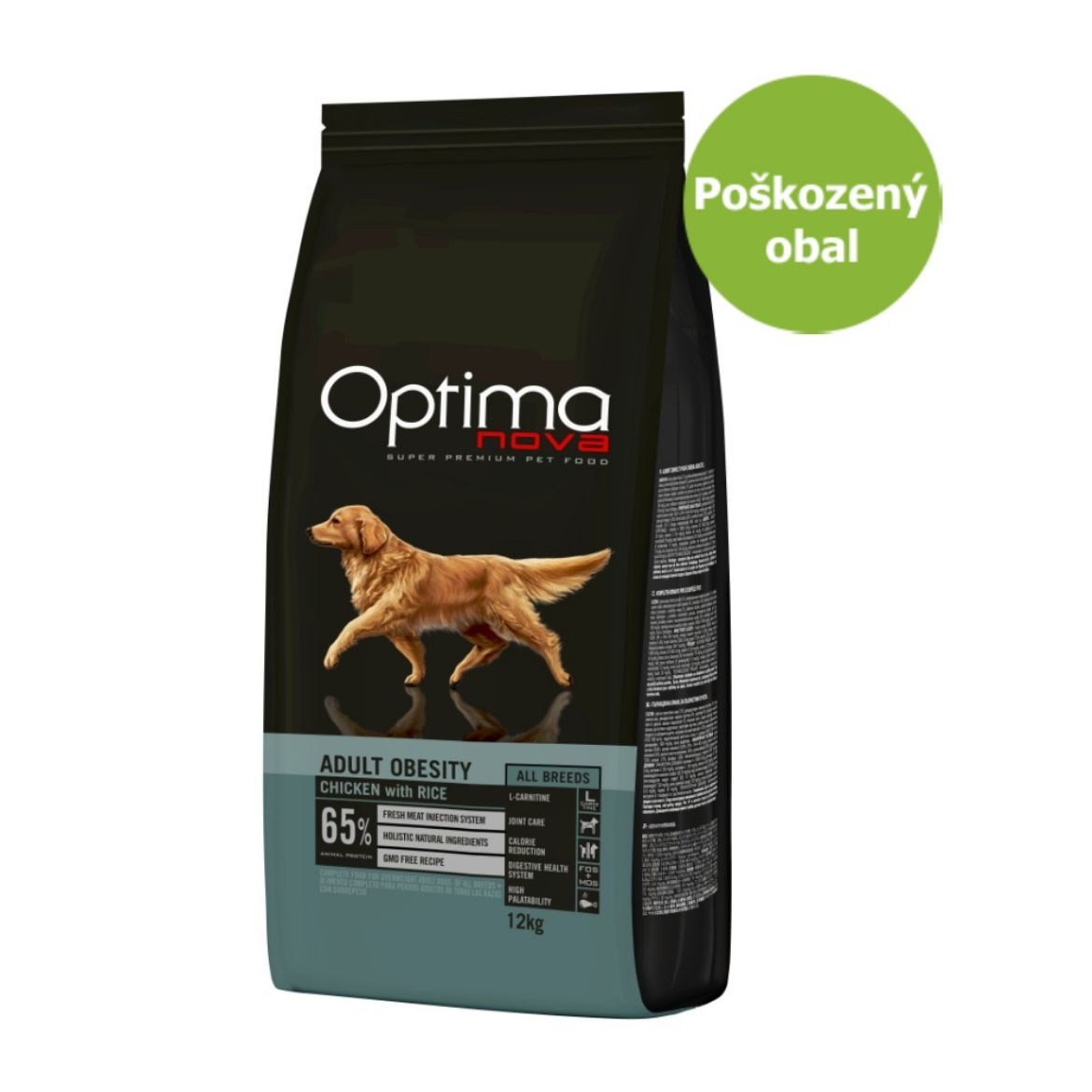 OPTIMAnova dog obesity, psy s nadváhou, chicken nad rice, kuře s rýží, superprémiové krmivo