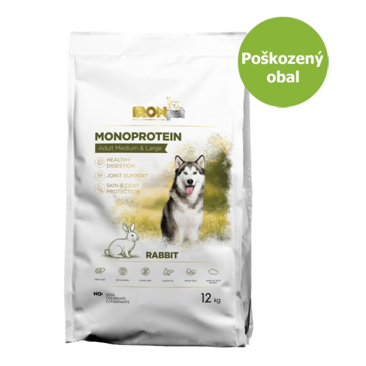 IRONpet Dog Adult Medium & Large Rabbit 12 kg pro dospělé psy středních a velkých plemen s králíkem