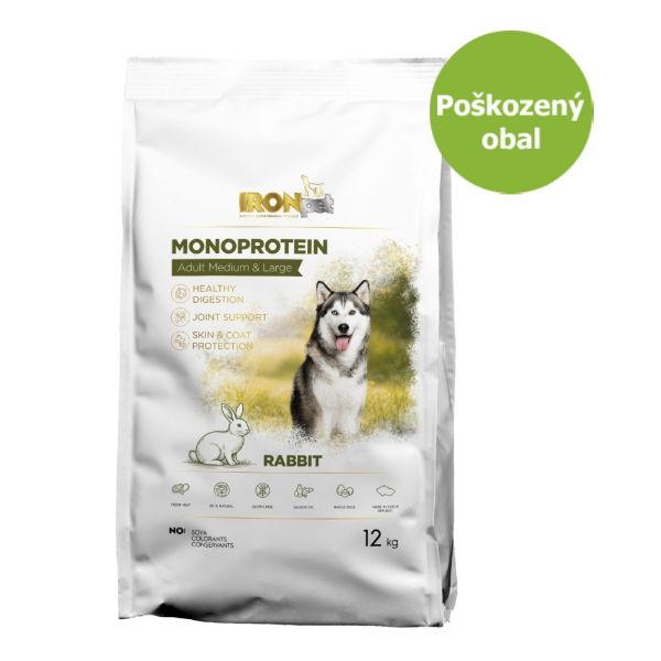IRONpet Dog Adult Medium & Large Rabbit 12 kg pro dospělé psy středních a velkých plemen s králíkem