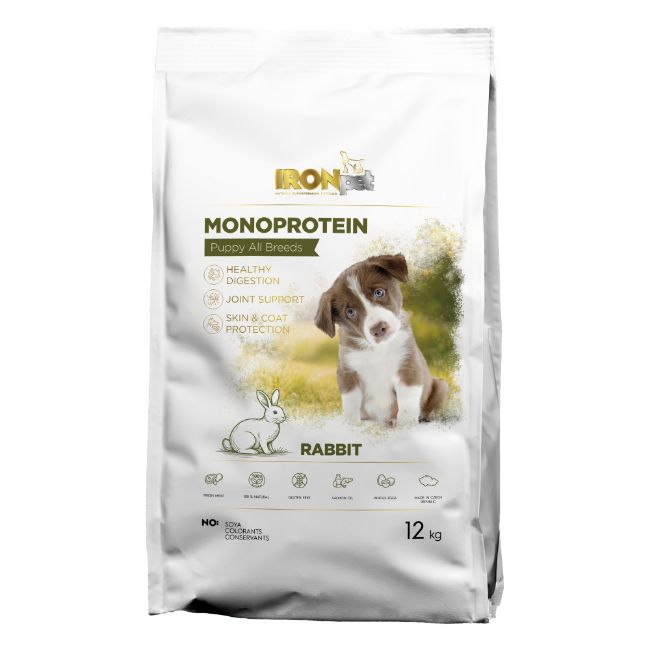 IRONpet Puppy All Breeds Rabbit 12 kg pro štěňata všech plemen s králíkem
