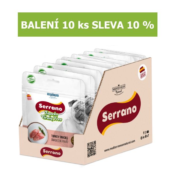 Serrano Snack Dog Turkey GF pamlsek pro psy Grain free bez obilovin s krůtím masem