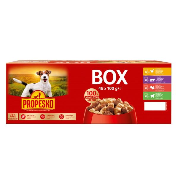 Propesko Dog Mix masa, kapsa 100 g (48 pack)