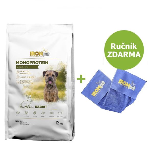 IRONpet Dog Adult Mini Rabbit 12 kg pro dospělé psy malých plemen s králíkem