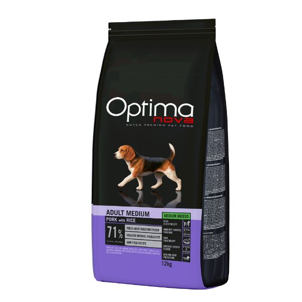 OPTIMAnova Dog Adult Medium Pork 12 kg