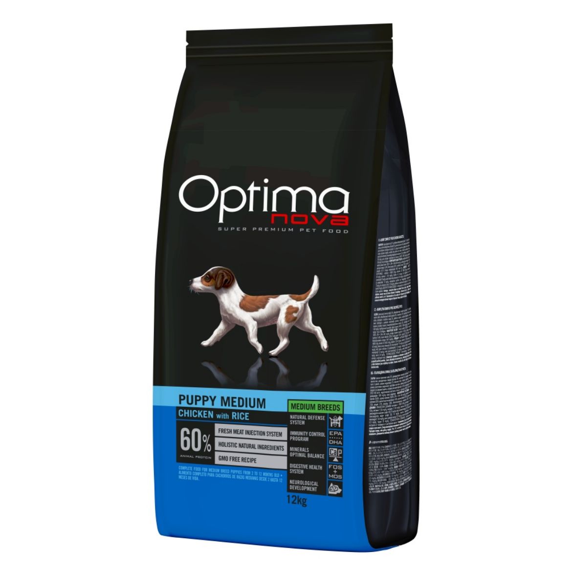 OPTIMAnova dog puppy medium, štěňata střední plemeno, superprémiové, přírodní, hypoalergenní