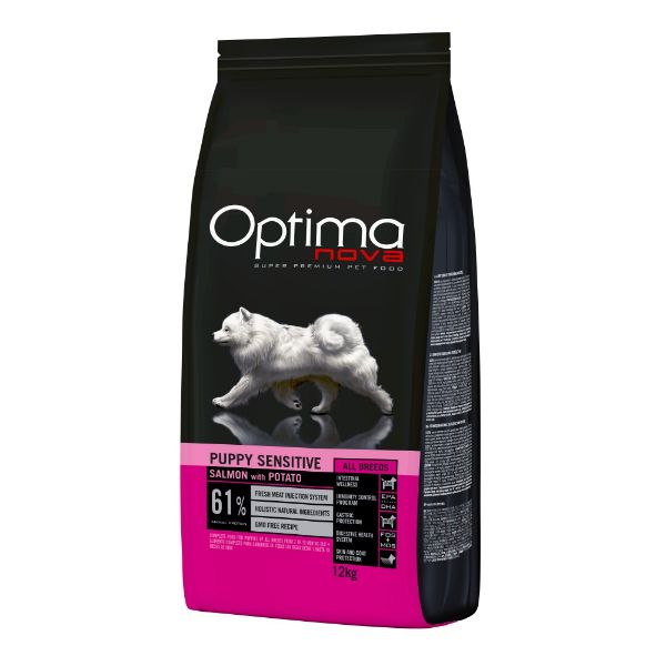 OPTIMAdog puppy sensitive, grain free, superpremmiove, pro štěňata, salmon, losos, potato, brambory, hypoalergenní