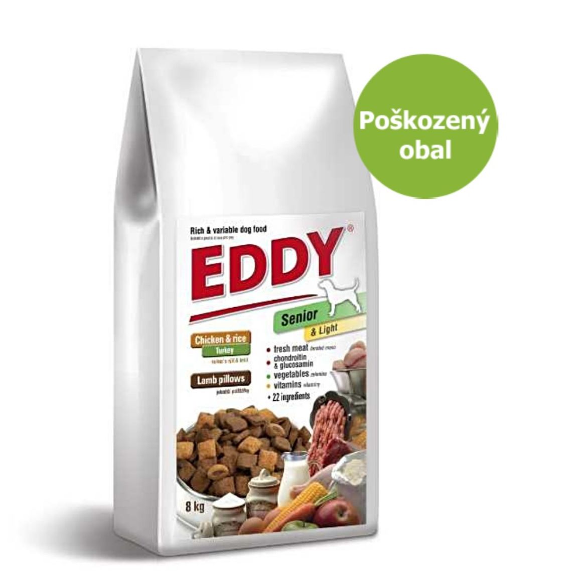 Eddy Dog Senior & Light 8 kg - Poškozený obal - SLEVA 15 %