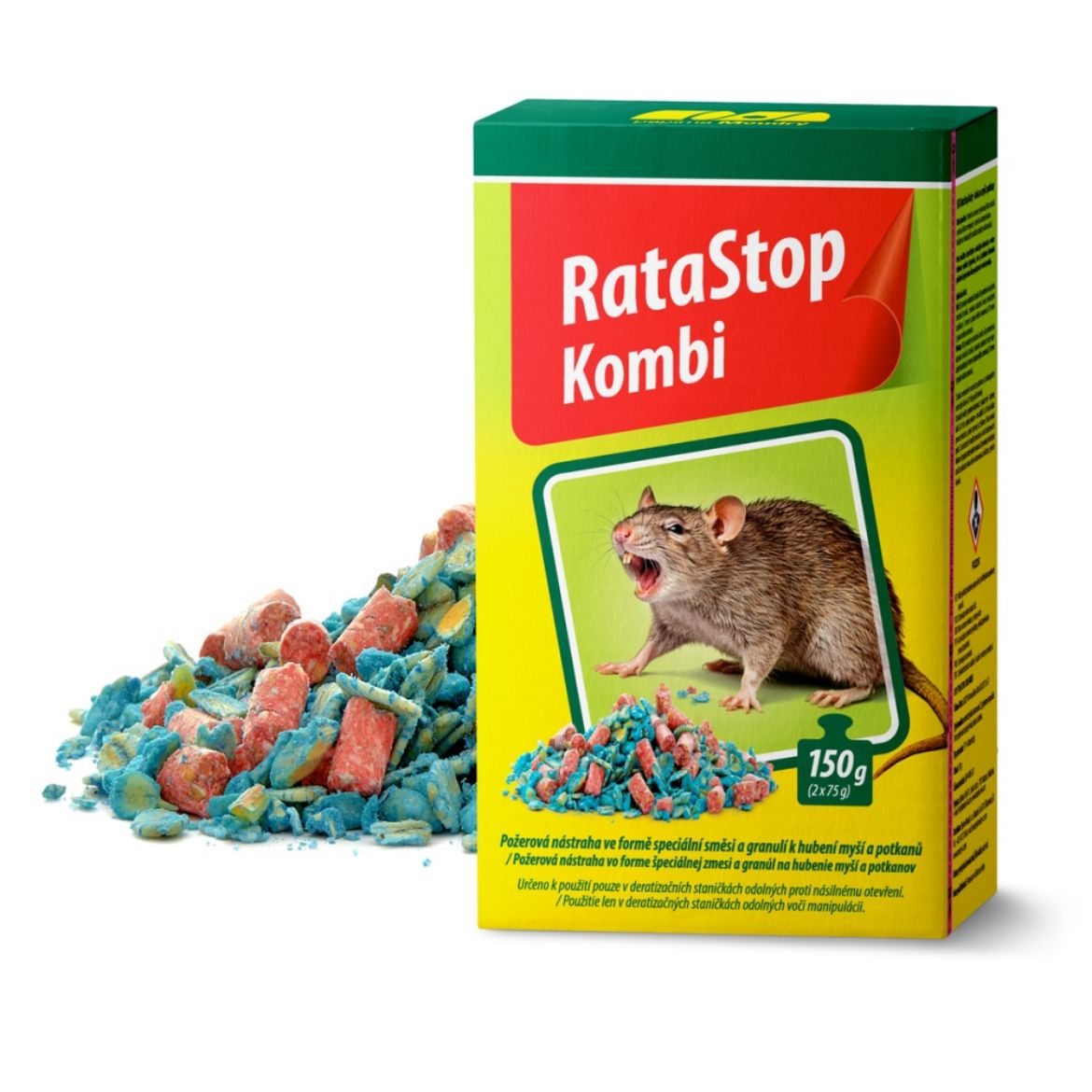 RataStop KOMBI požerová nástraha ve formě speciální směsi a granulí na hlodavce 140 g 