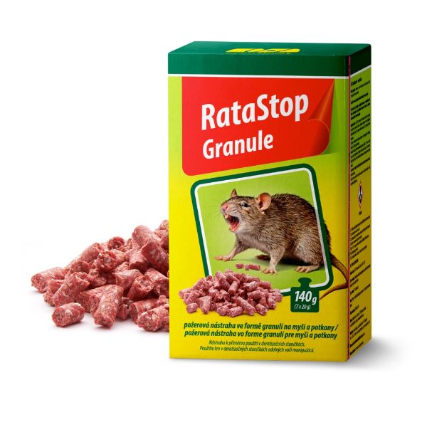 RataStop GRANULE požerová nástraha ve formě granulí na hlodavce 140 g