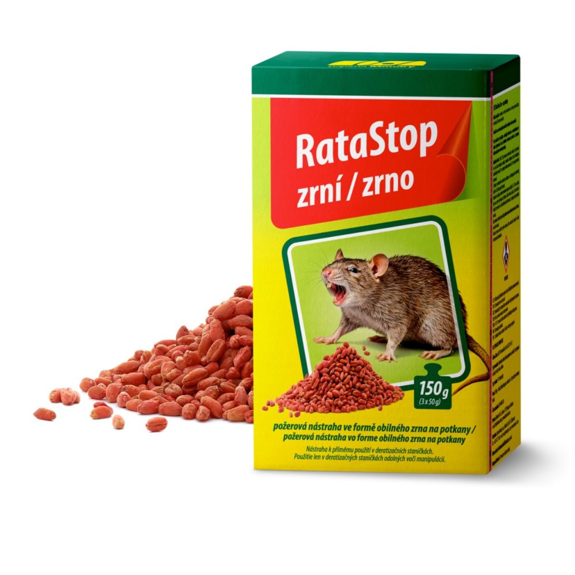 RataStop ZRNÍ požerová nástraha ve formě obilného zrna na potkany 150 g